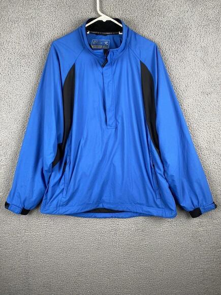 Cutter & Buck Windbreaker Mens XL Blue Black Half Zip  Jacket - Picture 1 of 14